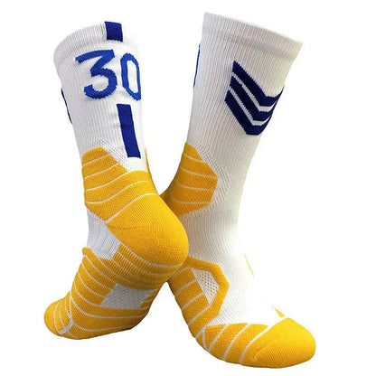 Professional Star Basketball Socks Elite Thick Sports Socks Adults Kids Wears the number of basketball legends