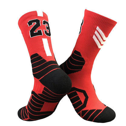 Professional Star Basketball Socks Elite Thick Sports Socks Adults Kids Wears the number of basketball legends