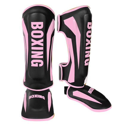 Intense assault, maximum security Professional Free Fighting Leg Protector with Foot Back Sanda Boxing Fighting Taekwondo Protective Equipment Adult and Children