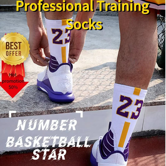Elite Basketball Socks for Men Kobe Bryant Sports Boy and Children Wears the number of basketball legends