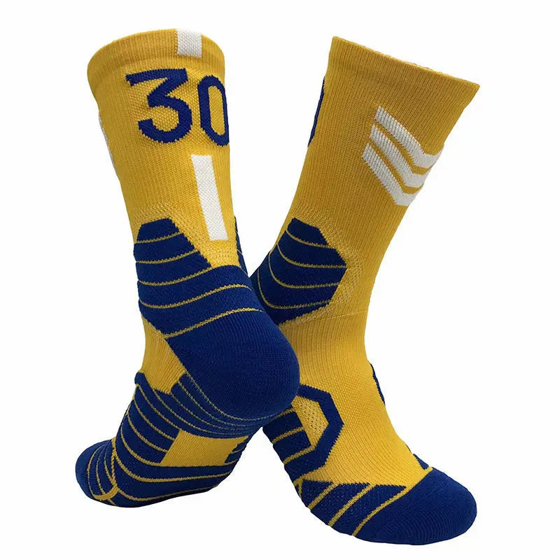 Professional Star Basketball Socks Elite Thick Sports Socks Adults Kids Wears the number of basketball legends