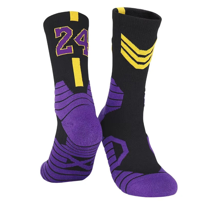 Elite Basketball Socks for Men Kobe Bryant Sports Boy and Children Wears the number of basketball legends