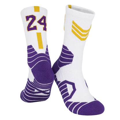 Elite Basketball Socks for Men Kobe Bryant Sports Boy and Children Wears the number of basketball legends