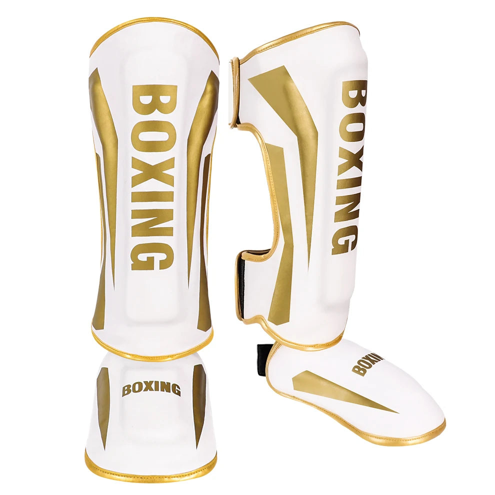 Intense assault, maximum security Professional Free Fighting Leg Protector with Foot Back Sanda Boxing Fighting Taekwondo Protective Equipment Adult and Children