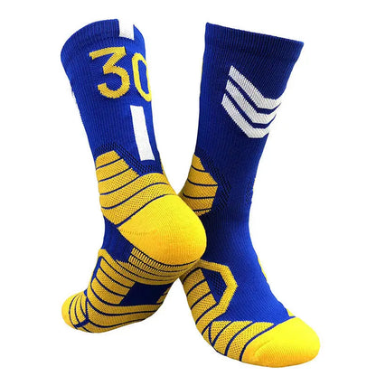 Professional Star Basketball Socks Elite Thick Sports Socks Adults Kids Wears the number of basketball legends