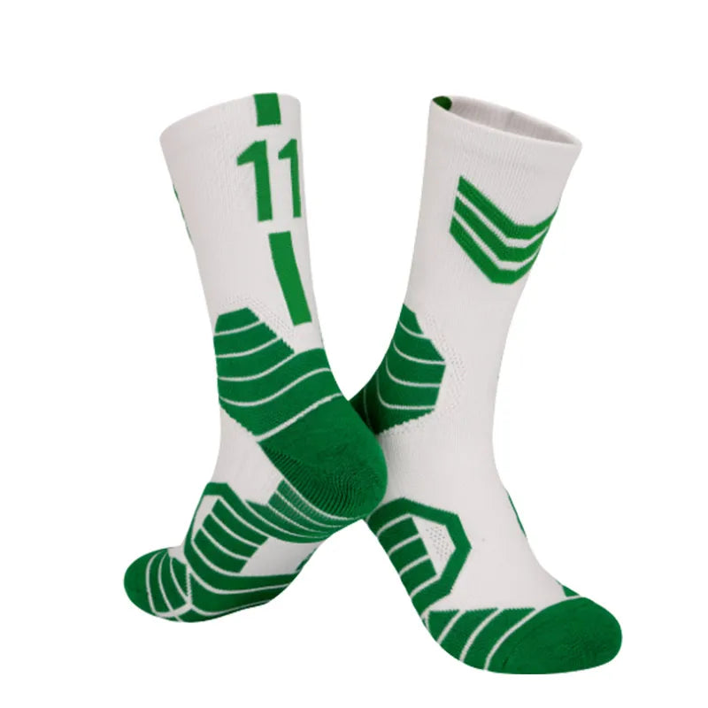 Professional Star Basketball Socks Elite Thick Sports Socks Adults Kids Wears the number of basketball legends
