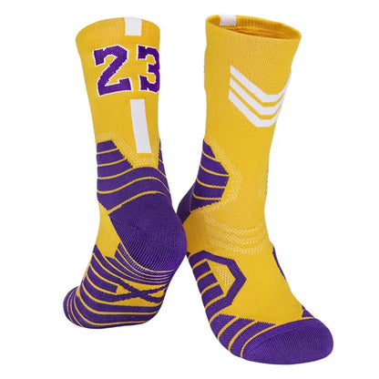 Elite Basketball Socks for Men Kobe Bryant Sports Boy and Children Wears the number of basketball legends