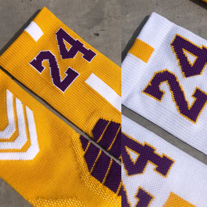 Professional Star Basketball Socks Elite Thick Sports Socks Adults Kids Wears the number of basketball legends