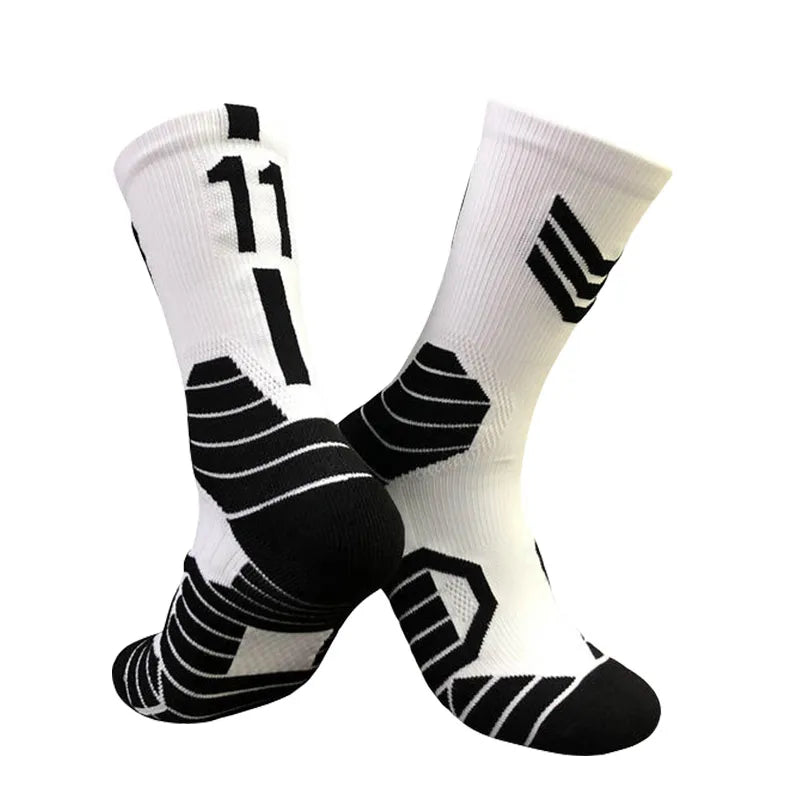 Professional Star Basketball Socks Elite Thick Sports Socks Adults Kids Wears the number of basketball legends