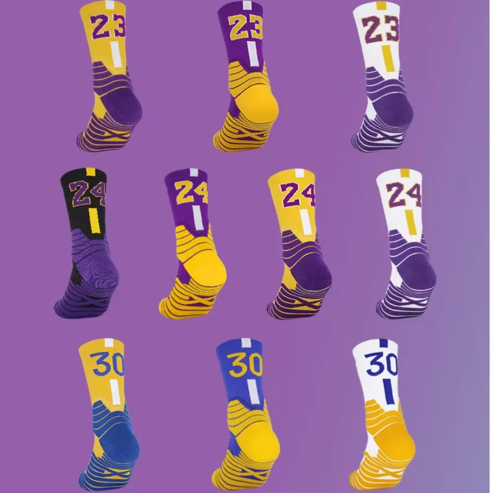 Elite Basketball Socks for Men Kobe Bryant Sports Boy and Children Wears the number of basketball legends